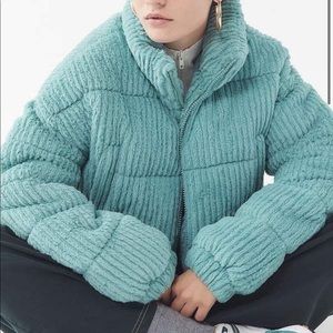 Urban Outfitters fluffy corduroy puffer coat